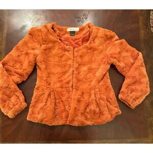 Urban Mango Peplum Faux Fur Jacket L
